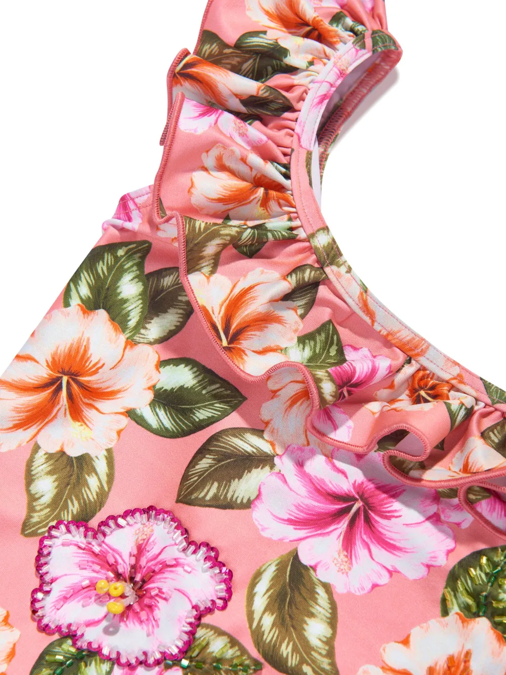 Shop Seliniaction Floral-print Swimsuit In Pink