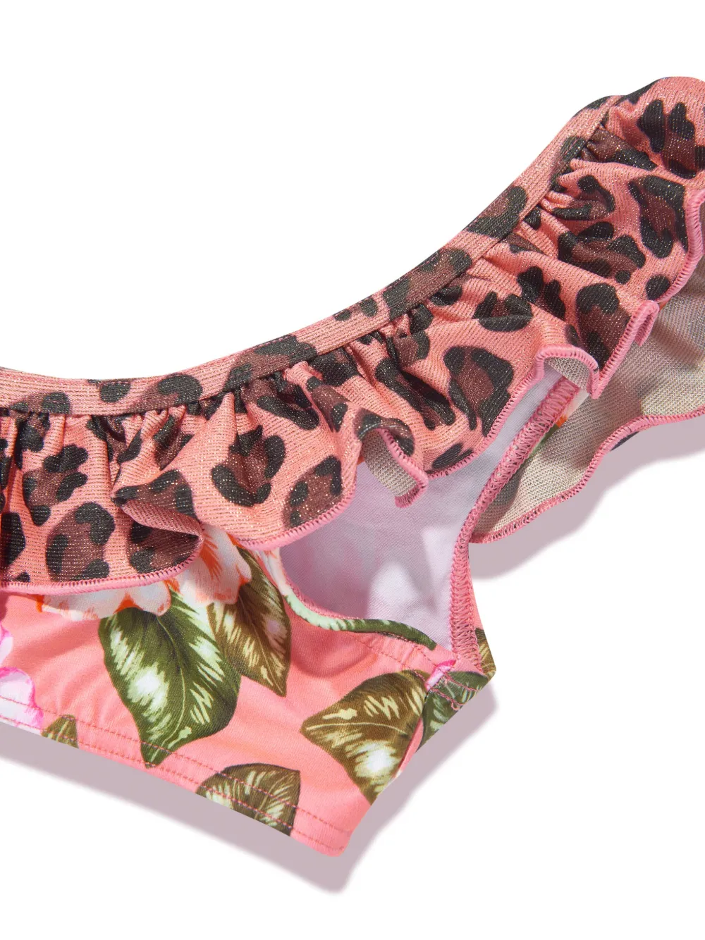 Shop Seliniaction Leopard Floral Bikini In Pink