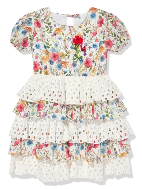 SELINIACTION KIDS vestido a capas con estampado floral