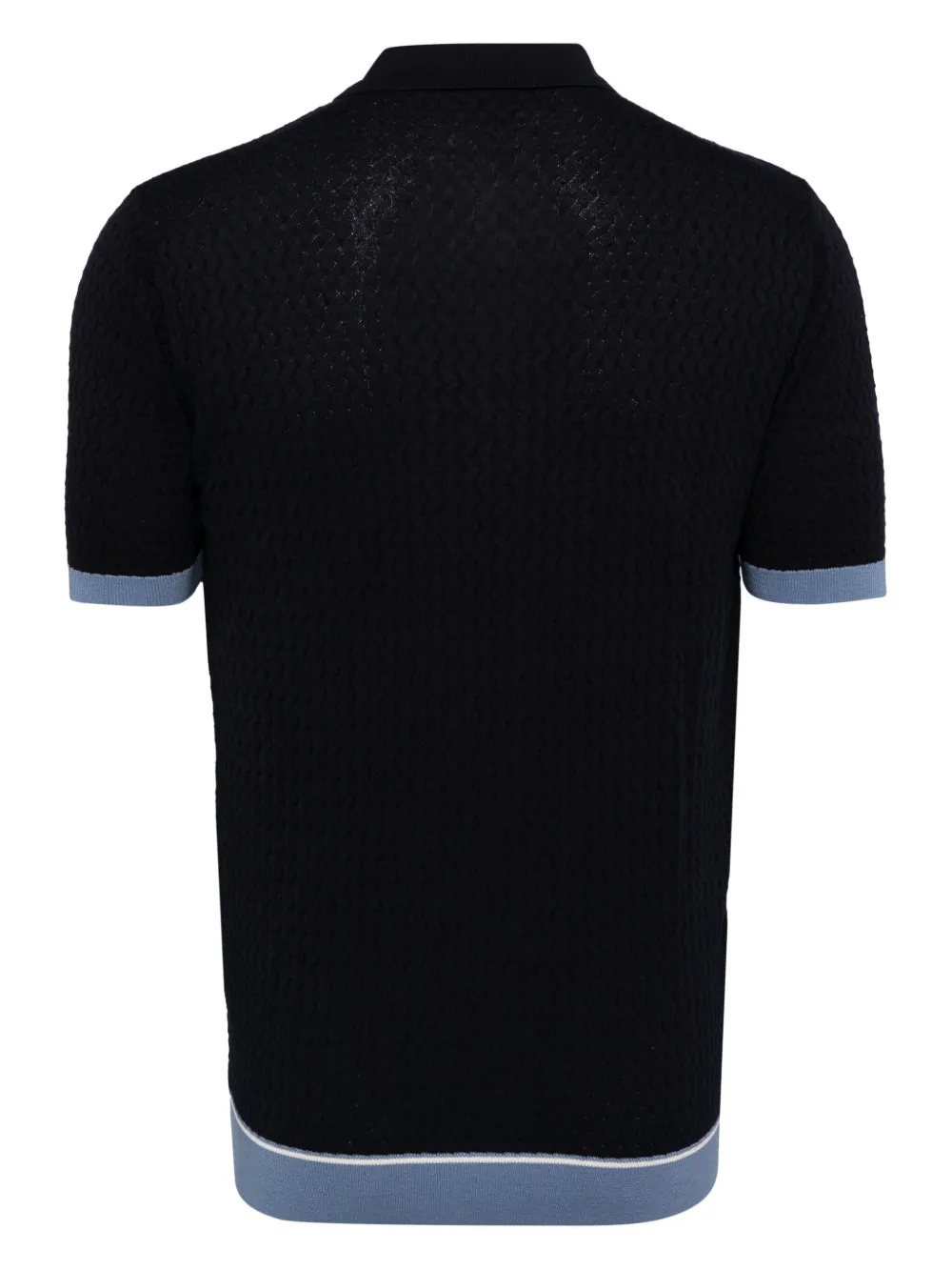 Pal Zileri Gebreid poloshirt met 3D-logo - Blauw