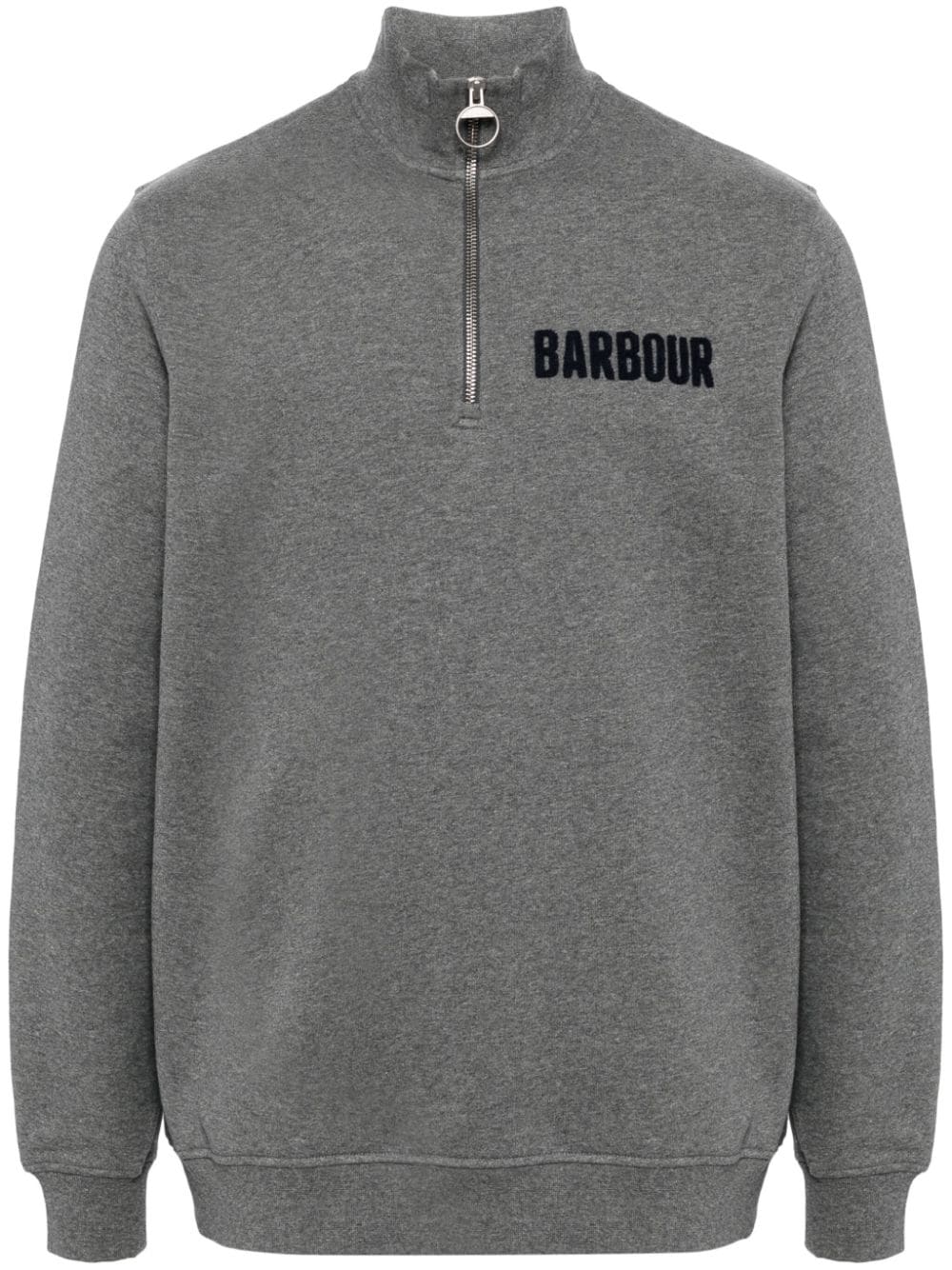 Barbour Felpa Cotes con mezza zip - Grigio