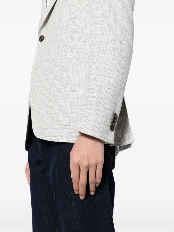 Pal Zileri Micro Check Blazer | Grey | FARFETCH CA