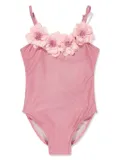 SELINIACTION KIDS floral-appliqué swimsuit - Pink