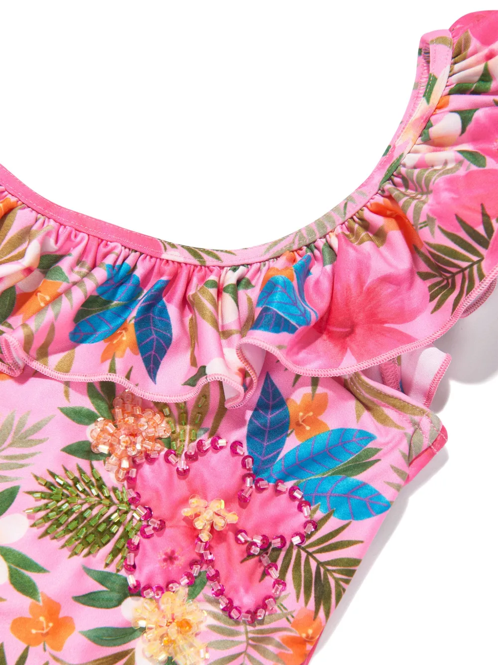 SELINIACTION RUFFLE ONE-SHOULDER SWIMSUIT