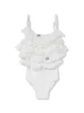 SELINIACTION KIDS embroidery ruffle swimsuit - White