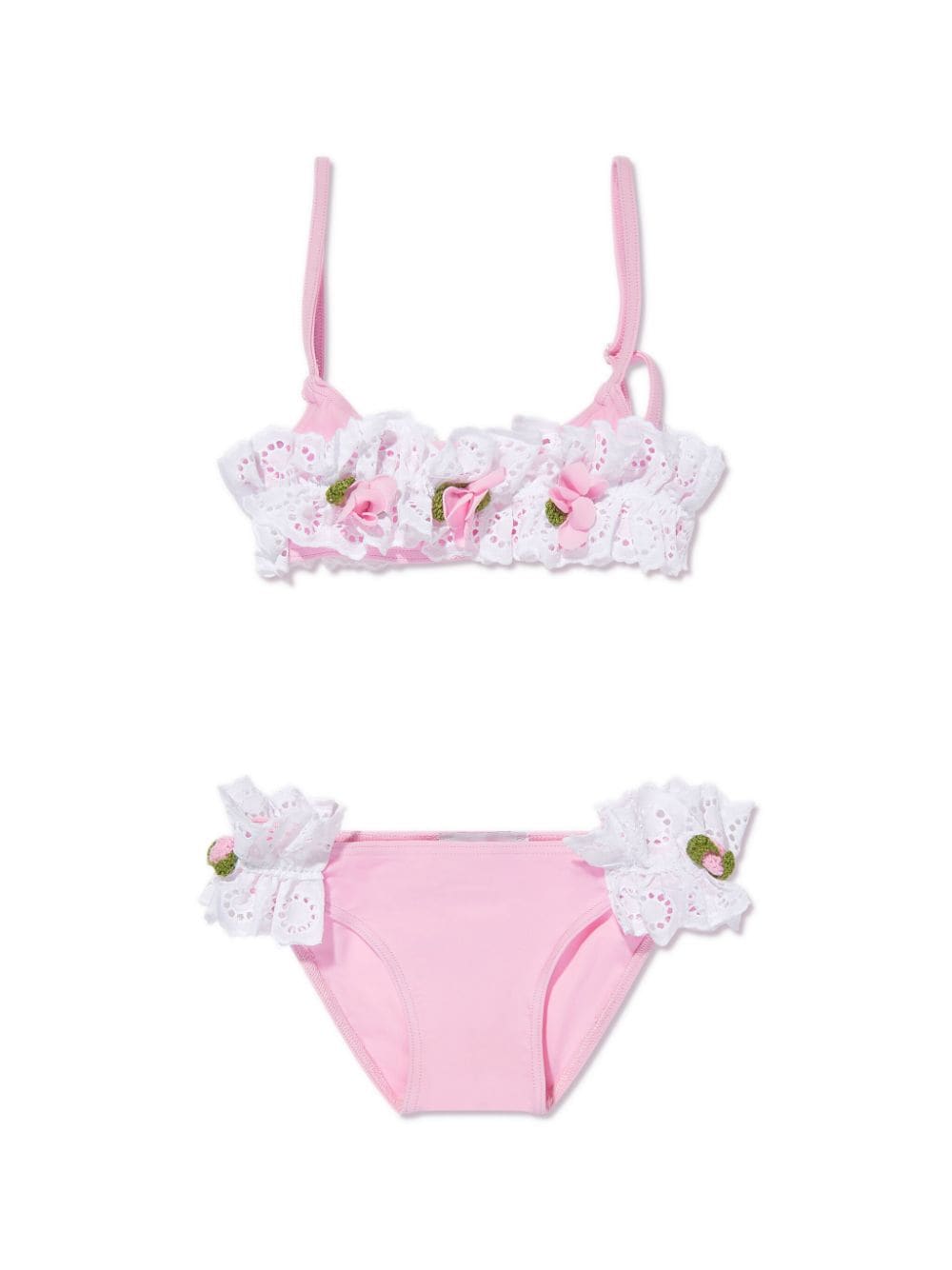 SELINIACTION KIDS broderie-anglaise bikini set - PINK