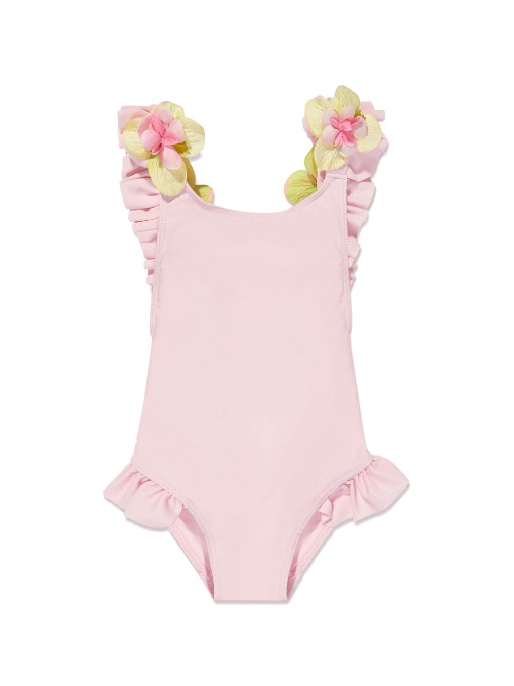 SELINIACTION KIDS floral-appliqué swimsuit - PINK