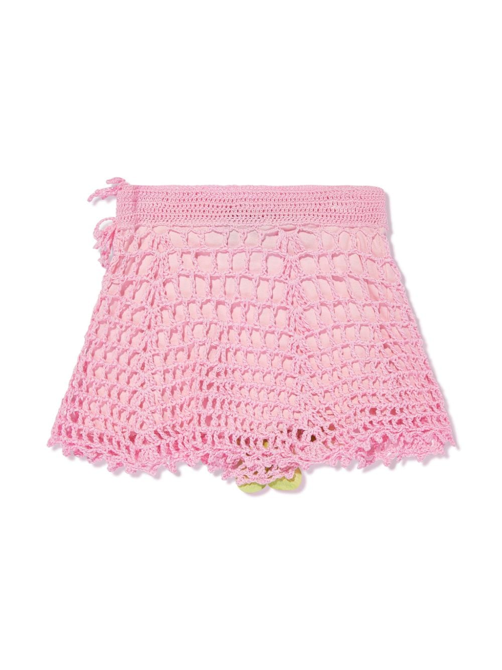 SELINIACTION KIDS floral-appliqué crochet skirt - Roze