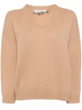 SIMONA CORSELLINI buckled V-neck jumper - Brown