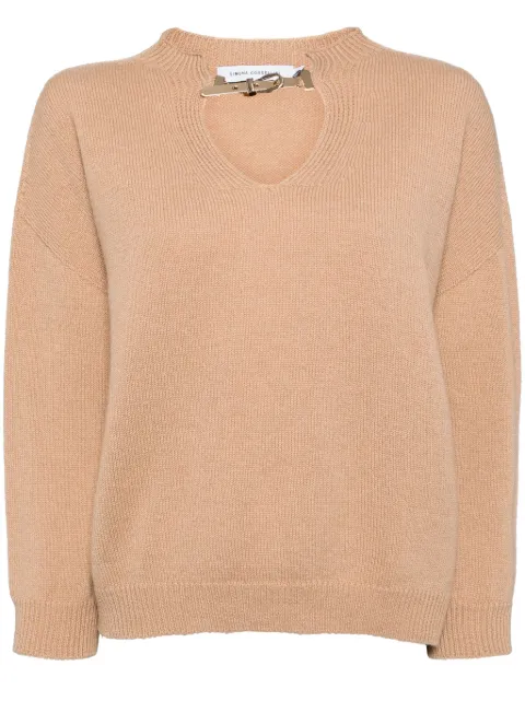 SIMONA CORSELLINI buckled V-neck jumper