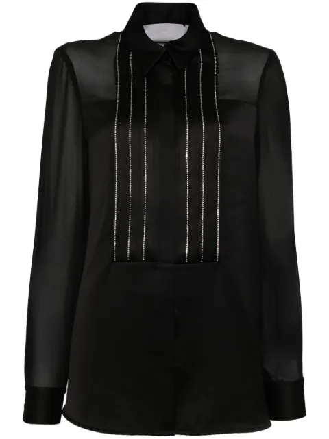 SIMONA CORSELLINI rhinestone-embellished satin shirt