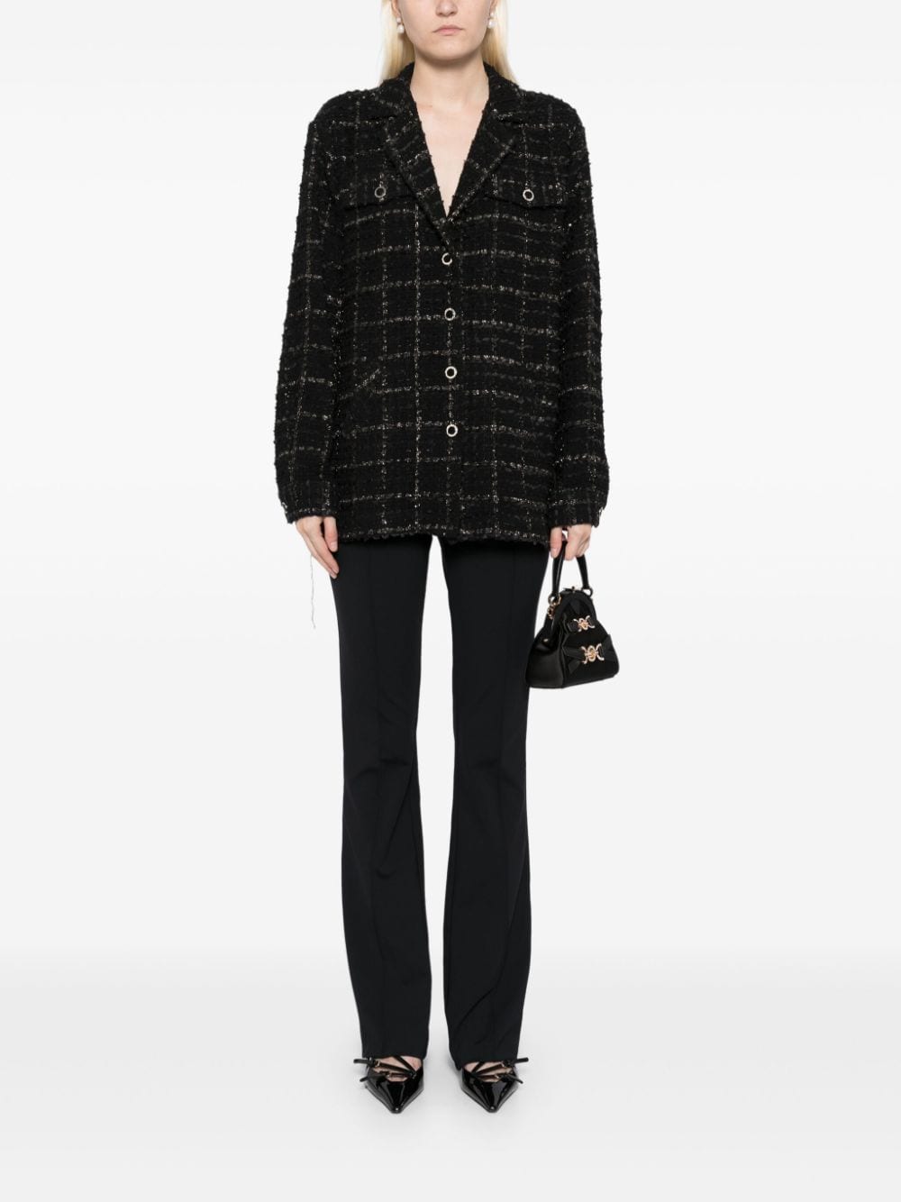 SIMONA CORSELLINI Geruit tweed jack - Zwart