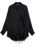 Edward Cuming fringed-hem shirt - Black