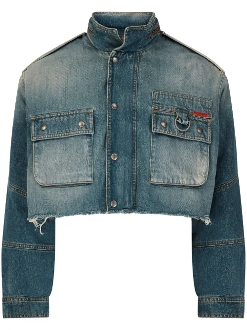 Veste crop en jean à patch logo - Martine Rose - Modalova