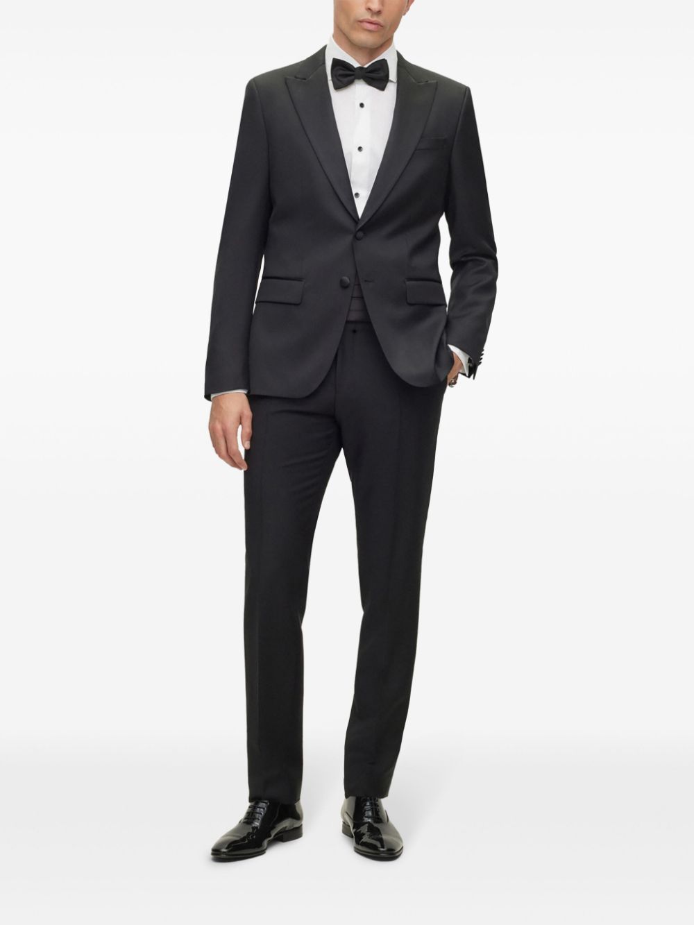 BOSS peak-lapel jacket - Black