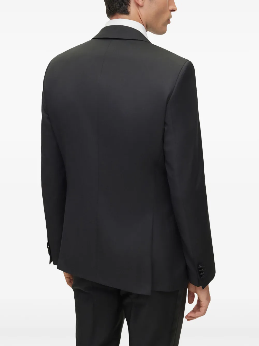 Hugo Boss Peak-lapel Jacket In Black
