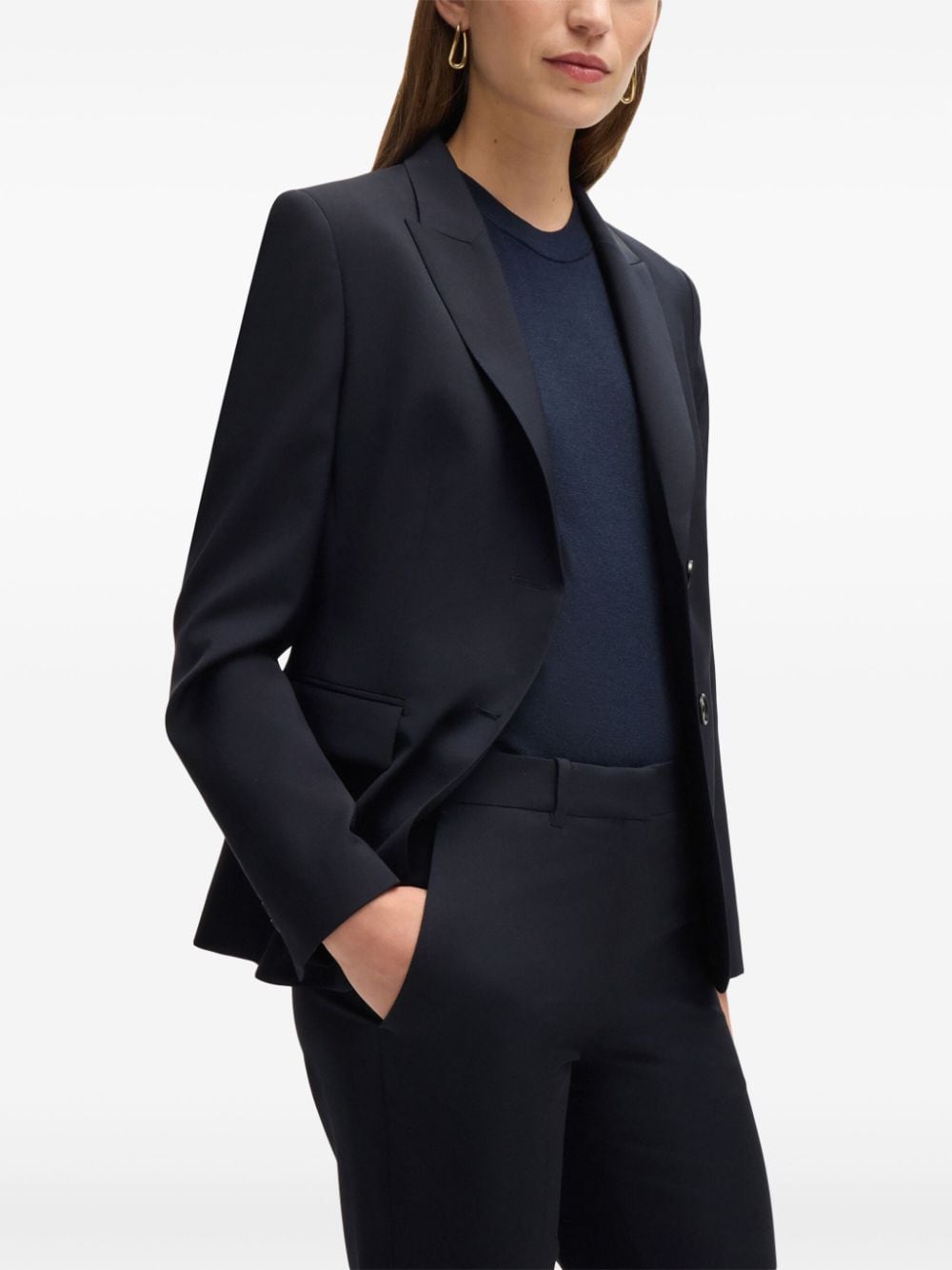 Shop Hugo Boss Tailored Trousers In Blue