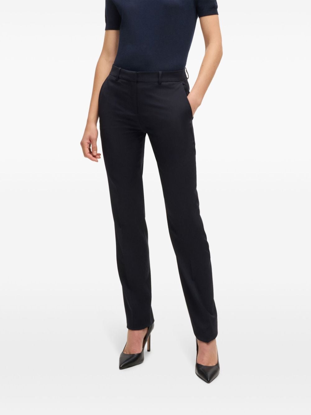 Shop Hugo Boss Tailored Trousers In Blue