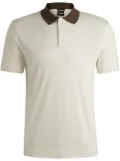 BOSS contrasting collar polo shirt - White