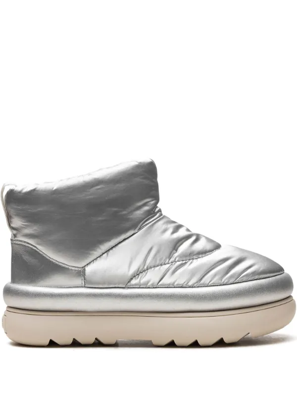UGG Classic Maxi Mini Metallic Silver boots women Recycled Polyester Polyethylene vinyl acetate PEVA Lyocell Recycled Wool Fabric 11