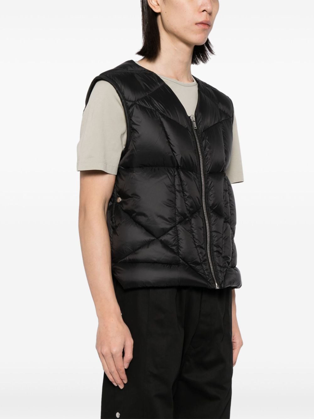 Shop Rick Owens Padded Zip-up Gilet In Black