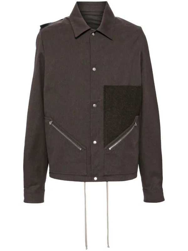 Rick Owens Snapfront Jacket in Black, Oyster & Pearl | FWRD