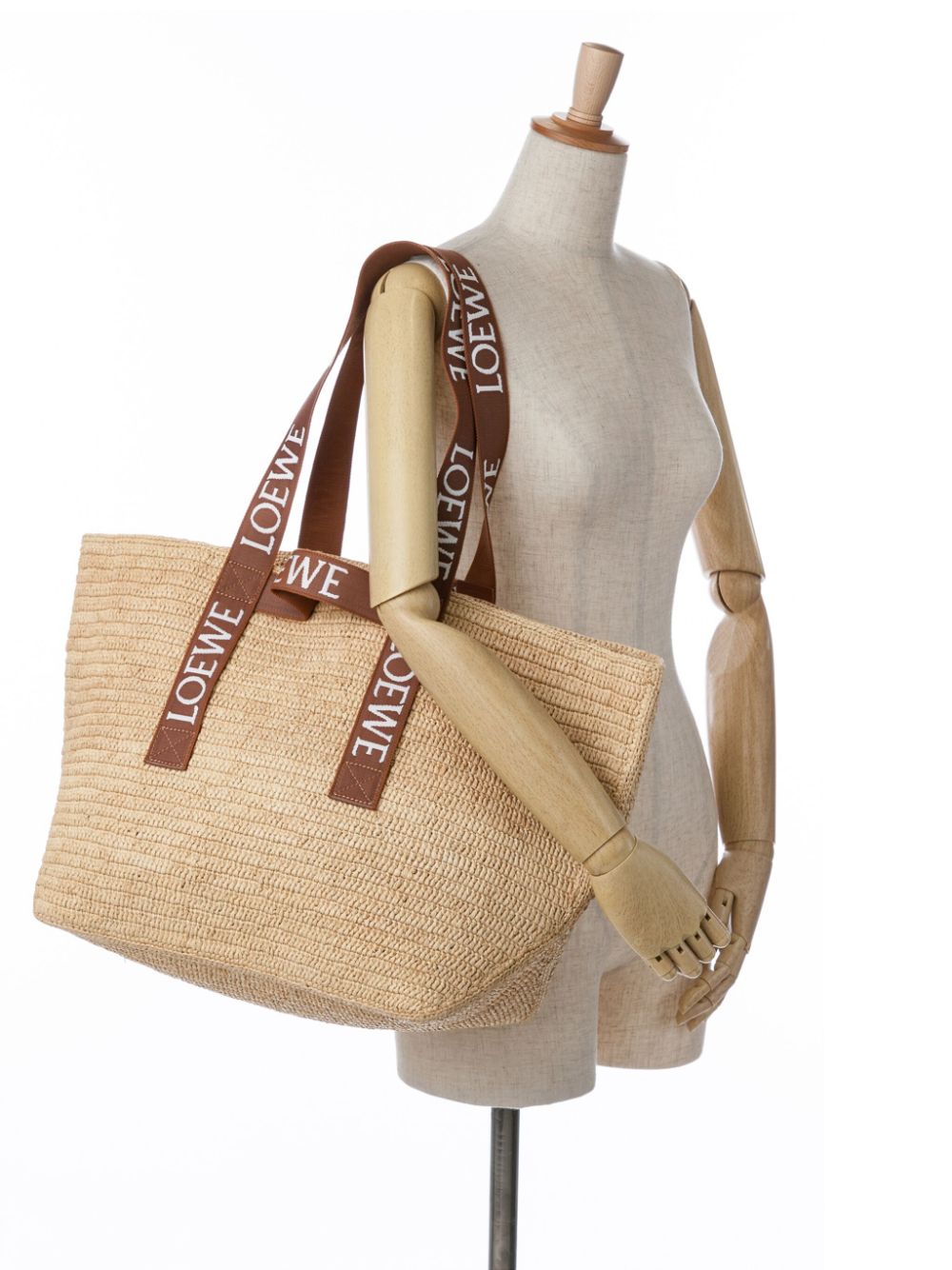 Loewe 2022 Raffia Fold Shopper tote bag Women