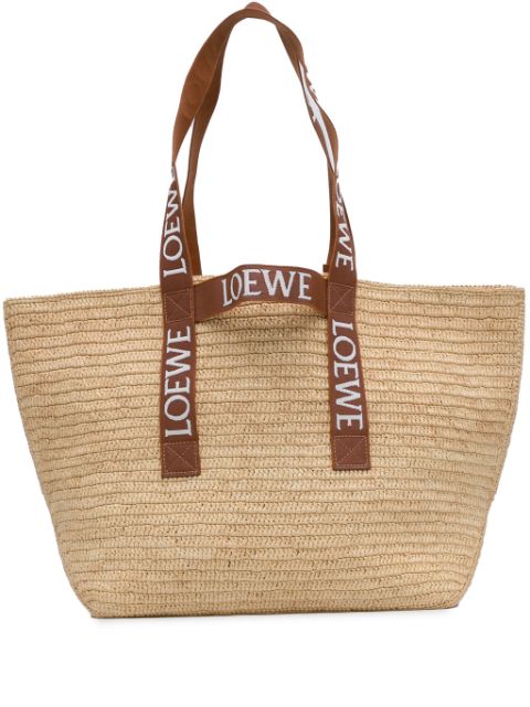 Loewe 2022 Raffia Fold Shopper tote bag Women