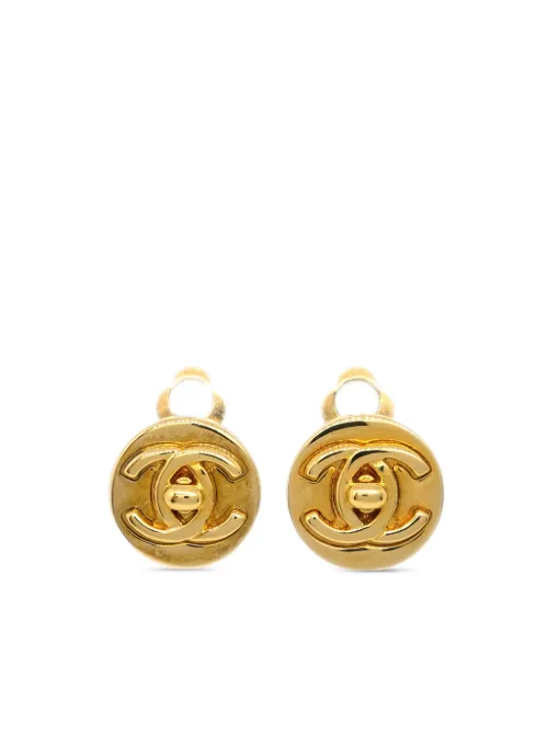 Boucles d'oreilles à fermoir loquet CC (1995) - CHANEL Pre-Owned - Modalova