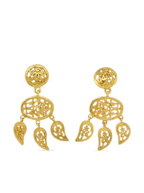 CHANEL Pre-Owned 1995 Fretwork Hängeohrringe