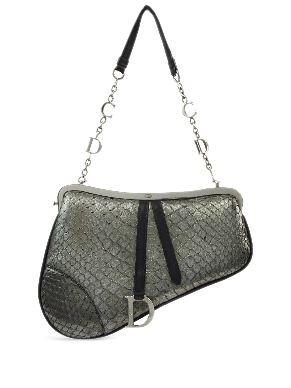 Christian Dior Pre-Owned 2003 サドル ショルダーバッグ ミニ - グレー Christian Dior Pre-Owned 2003 サドル ショルダーバッグ ミニ - グレー