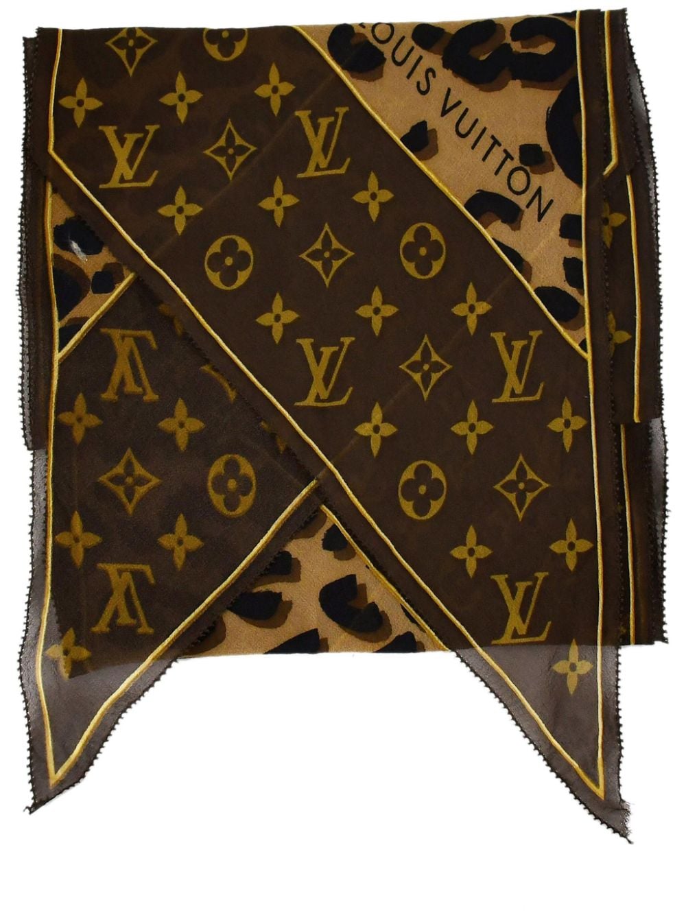 1990-2000s Monogram Leopard scarf