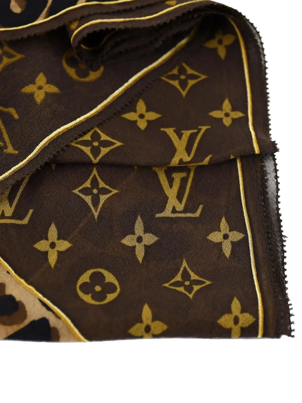 Louis Vuitton Pre-Owned 1990-2000s Monogram Leopard Scarf | Brown ...