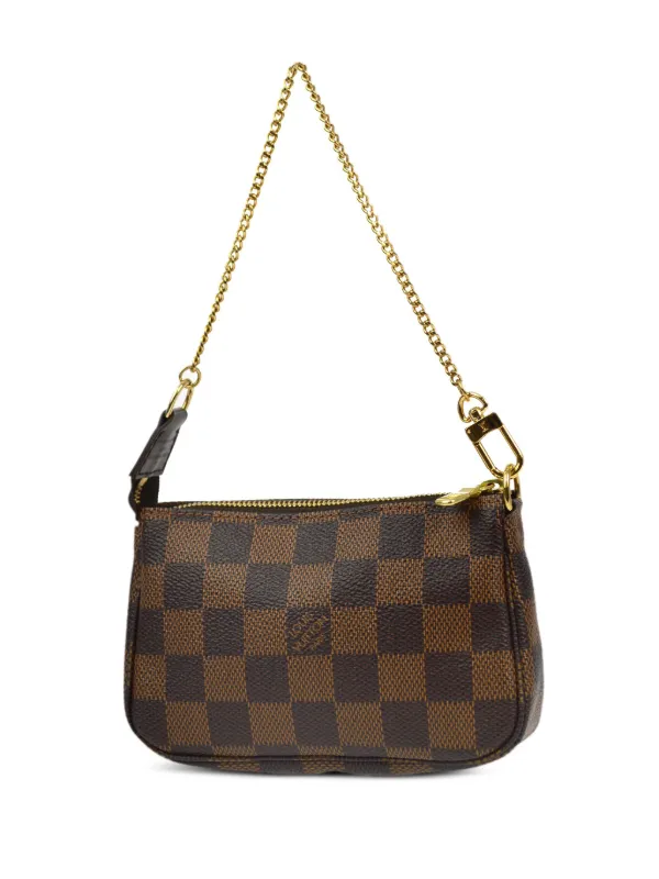 Louis Vuitton Pre Owned 2008 mini Pochette Accessoires clutch bag women PVC Canvas Leather One Size Brown