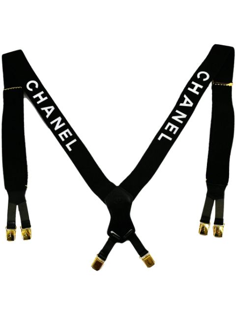 CHANEL 1990-2000s logo-print suspenders Women