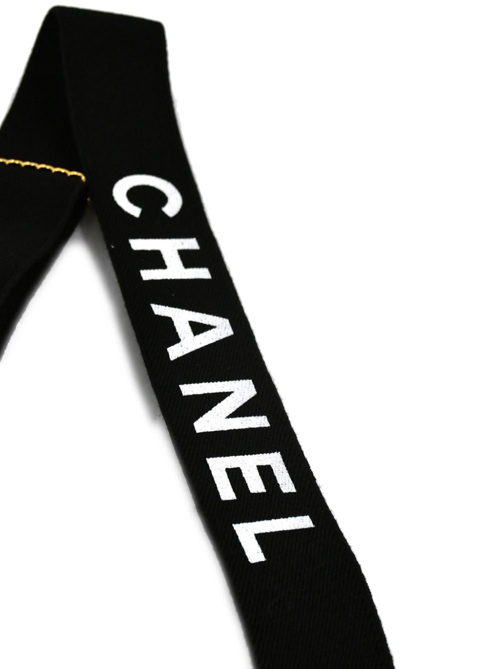 CHANEL Pre-Owned 1990-2000s bretels met logoprint - Zwart