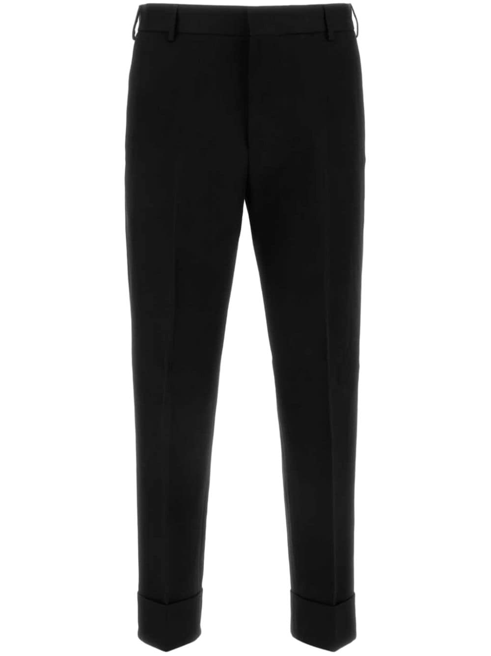 Shop Pt Torino Tapered Cotton Pants In Black