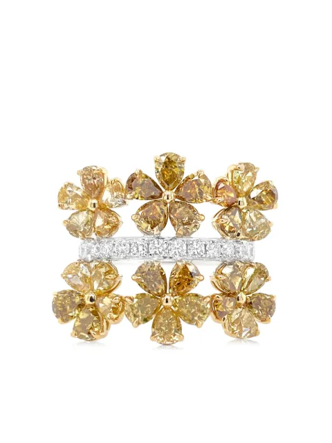 HYT Jewelry خاتم ذهب أبيض عيار 18 مرصع بألماس أصفر
