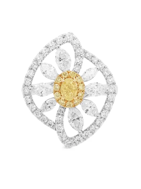 HYT Jewelry 18kt white gold yellow diamond ring
