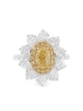 HYT Jewelry 18kt white gold yellow diamond ring - Silver