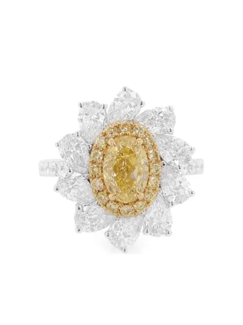 HYT Jewelry 18kt white gold yellow diamond ring