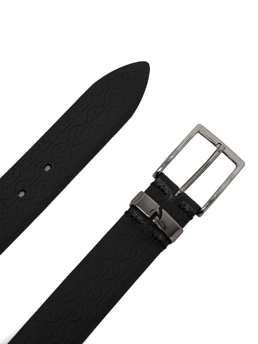 Paul & Shark Debossed Logo Belt In Black