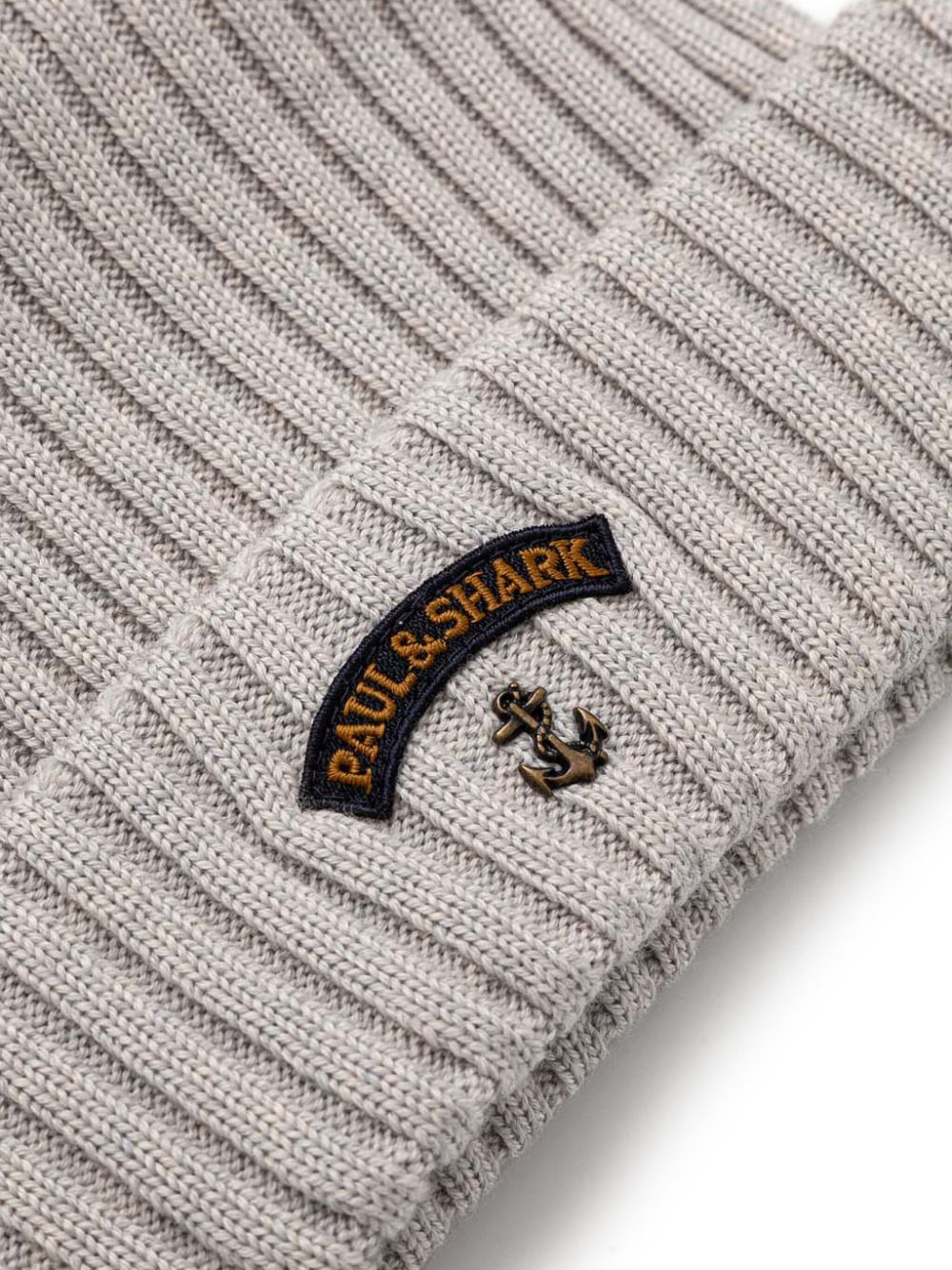 Paul & Shark logo-appliqué beanie hat - Grijs