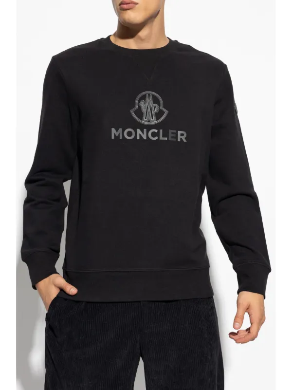 Moncler logo-appliqué Sweater | Black | FARFETCH