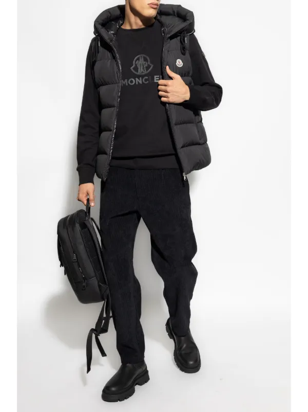 Moncler logo-appliqué Sweater | Black | FARFETCH