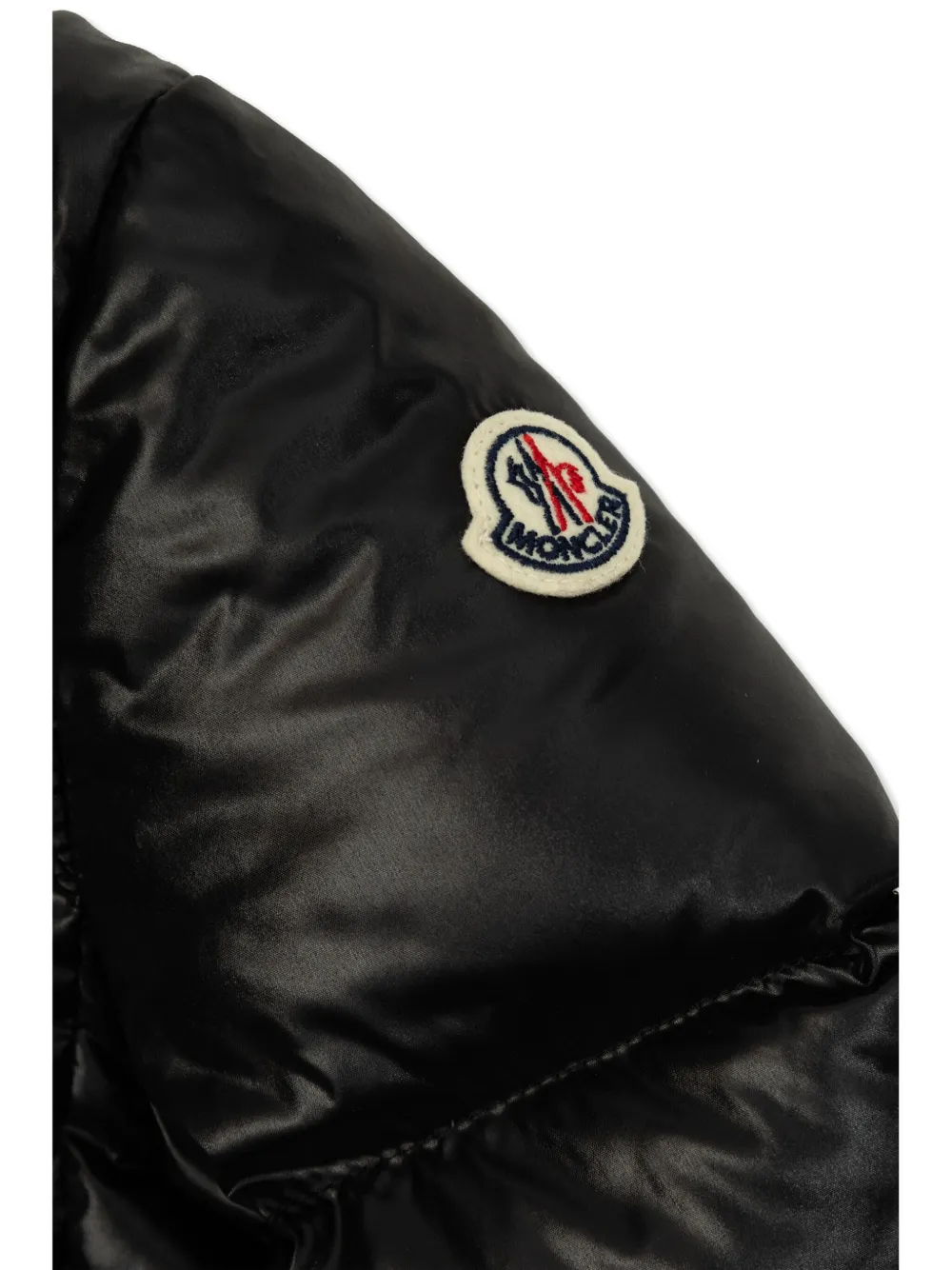 Moncler Enfant Gewatteerd jack met logopatch Zwart