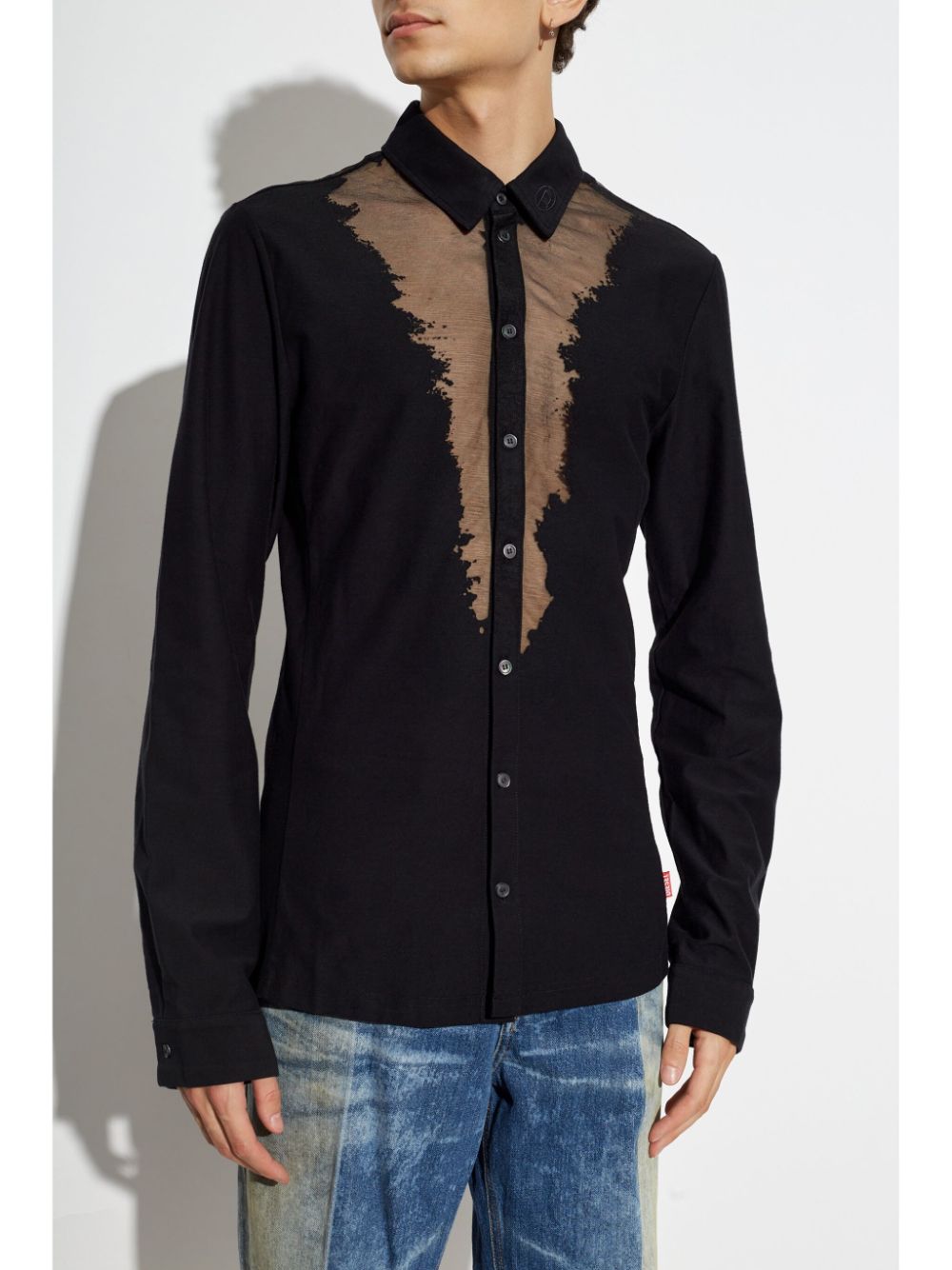 Shop Diesel S-sun-plain Shirt In Black