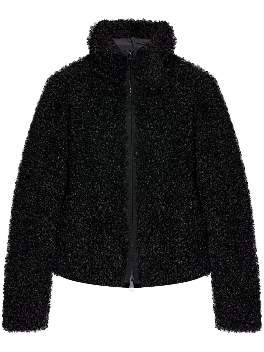 Shop Moncler Faux Shearling Jacket In Black