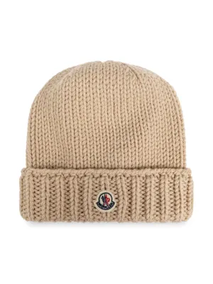 Moncler Enfant リブニット ビーニー | グレー | FARFETCH JP