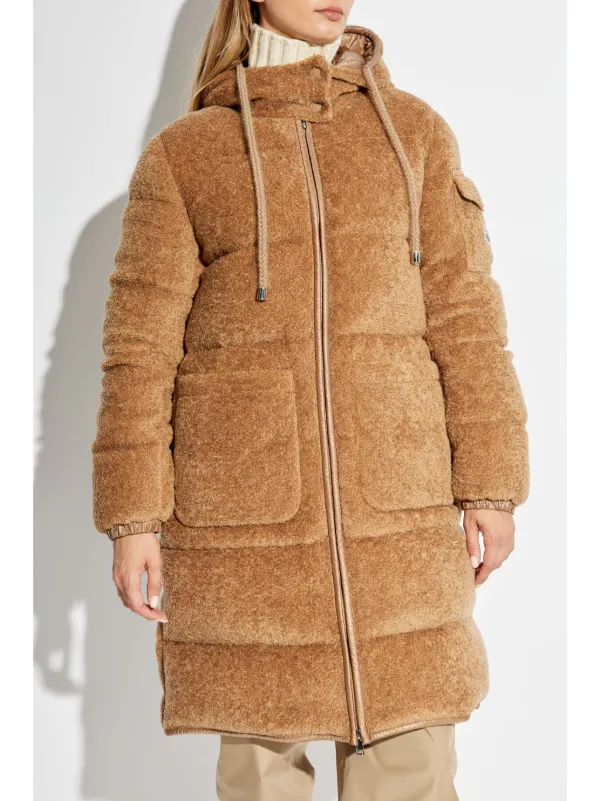 Moncler Belcastel Teddy Coat Brown FARFETCH GE